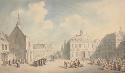 Vista de la plaza del mercado en Juliers en Westfalia de Thomas Rowlandson